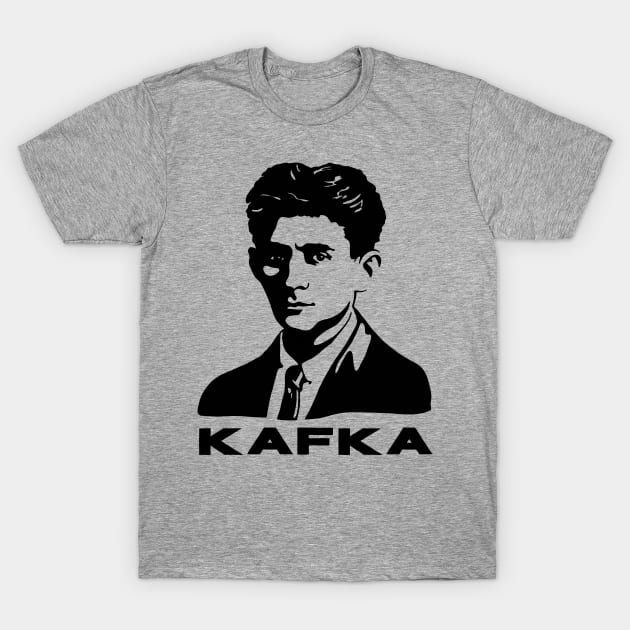 Franz Kafka Stencil Portrait T-Shirt by Slightly Unhinged